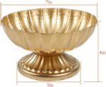 Vindar Gold Compote Bowl Vase for Centerpieces, Set of 2 Elegant Pedestal Vase f... - Image 3