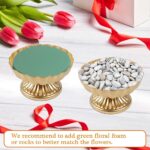Vindar Gold Compote Bowl Vase for Centerpieces, Set of 2 Elegant Pedestal Vase f... - Image 4
