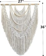 guzhiou Large Macrame Wall Hanging, 27'' W x 36'' L Boho Art Tapestry Wall Decor... - Image 5