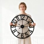 Vantic 24 Inch Large Wall Clock, Arabic Numeral Metal Oversized Wall Clocks for ... - Image 3