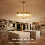 Crystal Gold Chandelier Lighting Fixture, 8 Lights Luxury Crystal Glass Pendant ... - Image 7