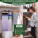 Closet Organizers and Storage, 3 Pack Pants-Hangers-Space-Saving, Velvet Non Sil... - Image 5