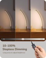 EDISHINE Curved LED Table Lamp, Modern Bedside Lamp with 3 Color Temperature & S... - Image 6