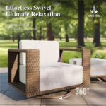 HERA'S HOUSE 4 Pieces Patio Furniture Set with Swivel Chairs & Fire Pit, Outdoor... - Image 3