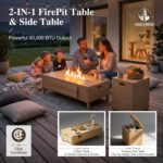 HERA'S HOUSE 4 Pieces Patio Furniture Set with Swivel Chairs & Fire Pit, Outdoor... - Image 5