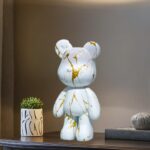 Bear Statue Resin Graffiti Animal Sculpture for Home, Office Decor, Abstract Des... - Image 4