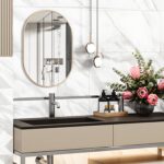 Oval Bathroom Mirror Capsule Wall Vanity Mirror, 20"x30" Pill Mirrors Wall Mount... - Image 5