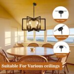 6-Light Black Chandelier for Dining Room Light Fixture Over Table Foyer Lighting... - Image 5