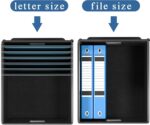 File Organizer Box with Lid, Collapsible Faux Leather Hanging File Folder Box Or... - Image 4