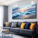 PHAOHUAXM Large Canvas Seaside Landscape Painting Wall Art For Living Room Wall ... - Image 4
