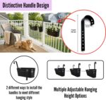 LaLaGreen 11.8 Inch Rail Planter (8-PIECE Combo Set) Black Metal Railing Fence H... - Image 5
