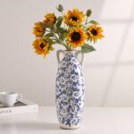 VICTOR & TERESA Blue and White Floor Vase for Pampas Grass, 14'' Tall Vase for H... - Image 6