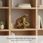 Gold Bear Statue - 7.5in Elegant Home Decor, Premium Resin Animal Sculpture for ... - Image 3