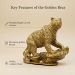 Gold Bear Statue - 7.5in Elegant Home Decor, Premium Resin Animal Sculpture for ... - Image 4