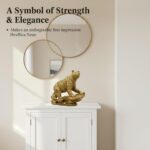 Gold Bear Statue - 7.5in Elegant Home Decor, Premium Resin Animal Sculpture for ... - Image 6