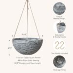LA JOLIE MUSE Hanging Planter Flower Plant Pots - 9.84 Inch Indoor Outdoor Balco... - Image 3