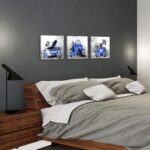OuElegent Fashion Blue Wall Decor Blue Grey Wall Art Handbag Perfume Pictures Fa... - Image 4