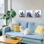 OuElegent Fashion Blue Wall Decor Blue Grey Wall Art Handbag Perfume Pictures Fa... - Image 6