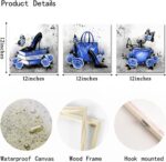 OuElegent Fashion Blue Wall Decor Blue Grey Wall Art Handbag Perfume Pictures Fa... - Image 8