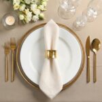 Palisa Almond Beige Polyester Cloth Dinner Napkins with Hemstitched Design Pack ... - Image 5