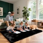 3x5 Solid Fluffy Black Area Rug – Washable, Durable, Living Room Rug, Non-Slip H... - Image 8