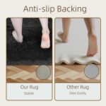 3x5 Solid Fluffy Black Area Rug – Washable, Durable, Living Room Rug, Non-Slip H... - Image 10
