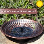 12.3" Solar Fountain Bird Bath for Outside, Metal Solar Bird Bath Fountains, Bir... - Image 3
