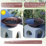12.3" Solar Fountain Bird Bath for Outside, Metal Solar Bird Bath Fountains, Bir... - Image 6