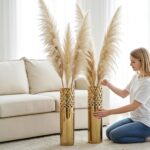 Modern Gold Tall Floor Vase Set of 2, 19.6 inch Reticulated Decortive for Floor,... - Image 9