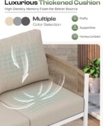 Aluminum Outdoor Patio Furniture Set with Dual-Layer Coffee Table, 4 Piece Moder... - Image 4