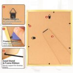 8x10 Picture Frame Set of 8, Gold Photo Frames for Tabletop or Wall Display, Fit... - Image 3