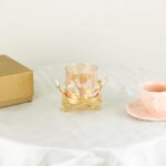 Hurricane Candle Holder, Gold Pillar with Crystal Accents & Windproof Glass Lid ... - Image 4