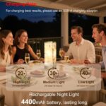 Scenekoy Alabaster Rechargeable Table Lamp for Living Room Bedroom Nightstand, P... - Image 5