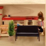 1:12 Scale Dollhouse Couch Miniature Furniture - Black Leather Tiny Sofa Chair f... - Image 3