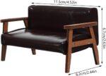 1:12 Scale Dollhouse Couch Miniature Furniture - Black Leather Tiny Sofa Chair f... - Image 5