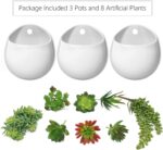 Mkono Wall Planter with Artificial Plants, Decorative Potted Fake Succulents Pic... - Image 4