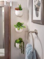 Mkono Wall Planter with Artificial Plants, Decorative Potted Fake Succulents Pic... - Image 5