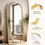 GlasFlength 71"x31" Full Length Mirror, Aluminum Frame Vintage Arched Full Lengt... - Image 6