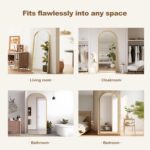 GlasFlength 71"x31" Full Length Mirror, Aluminum Frame Vintage Arched Full Lengt... - Image 7
