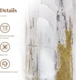 Zessonic Abstract Wall Art with Gold Foil - 24 x 32 Inches Gold and Gray Canvas ... - Image 3