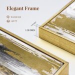 Zessonic Abstract Wall Art with Gold Foil - 24 x 32 Inches Gold and Gray Canvas ... - Image 4