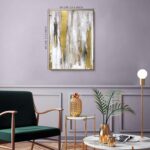Zessonic Abstract Wall Art with Gold Foil - 24 x 32 Inches Gold and Gray Canvas ... - Image 6