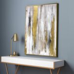 Zessonic Abstract Wall Art with Gold Foil - 24 x 32 Inches Gold and Gray Canvas ... - Image 7