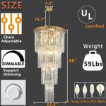 Luxury Gold Crystal Chandelier for High Ceilings, 23-Light Statement Chandelier ... - Image 4
