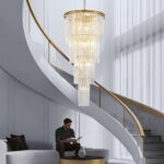 Luxury Gold Crystal Chandelier for High Ceilings, 23-Light Statement Chandelier ... - Image 8