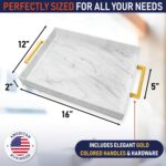 Acrylic Serving Tray with Gold Handles, 16" x 12" Decorative Tray for Coffee Tab... - Image 3