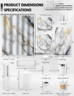 Lnond Marble Bathroom Set, 24 Piece White Gold Bathroom Decor Set with with Show... - Image 3