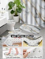 Lnond Marble Bathroom Set, 24 Piece White Gold Bathroom Decor Set with with Show... - Image 4
