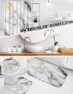 Lnond Marble Bathroom Set, 24 Piece White Gold Bathroom Decor Set with with Show... - Image 6