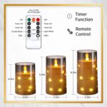 NURADA Flickering Flameless Candles: Built-in Star String Lights 3D Wick Acrylic... - Image 8